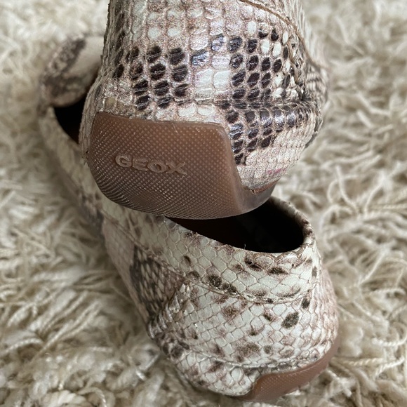 GEOX Leather Respira Snake Print Mules Loafers Driving Shoes - Picture 9 of 16
